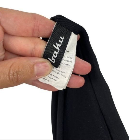 BAKU Australia Black Halter Ruched Tummy Chain Detail One Piece Swimsuit Size - Picture 5 of 5